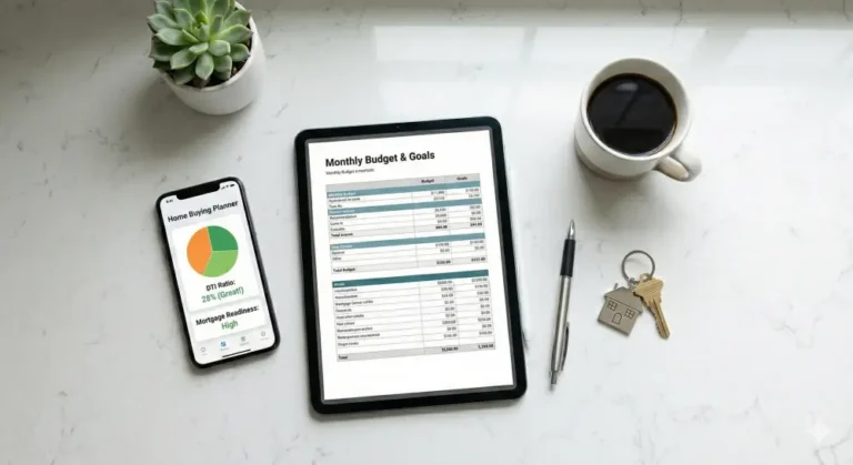 미국 첫 집 장만을 위한 DTI 비율 계산과 월간 예산 계획표 작성