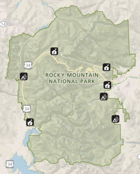 Rocky Mountain National Park Map
