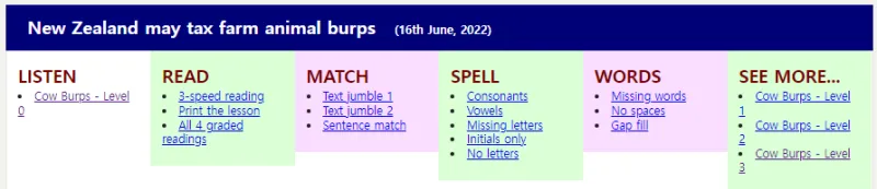 레벨별 뉴스 목록