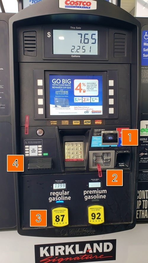 코스트코 주유소의 주유기