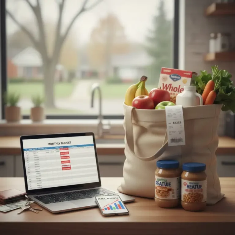 장바구니를 가득채운 식료품들.