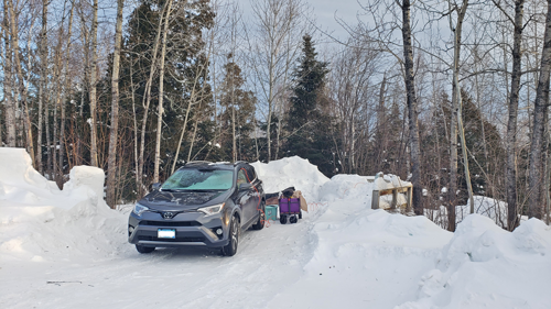 미네소타 캠프사이트에 서있는 라브4