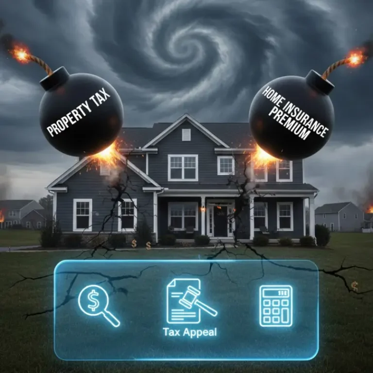 재산세와 주택 보험료 폭탄이 주택 위로 떨어지는 있어요